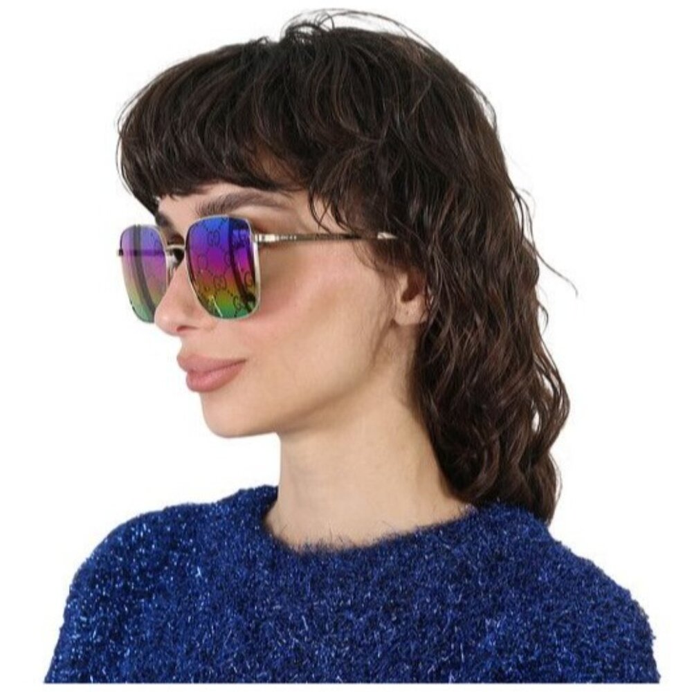 NEW GUCCI GG0802S 004 WOMEN GOLD SUNGLASSES - Picture 4 of 5